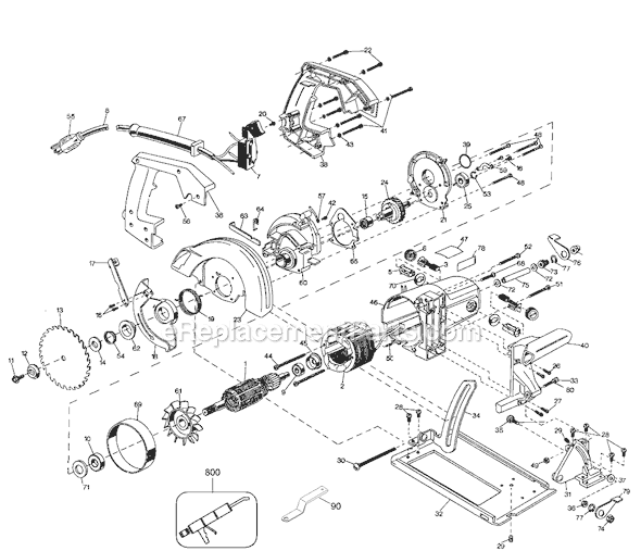 Page A Diagram and Parts List for 3030 Type 1 Black and Decker Circular Saw
